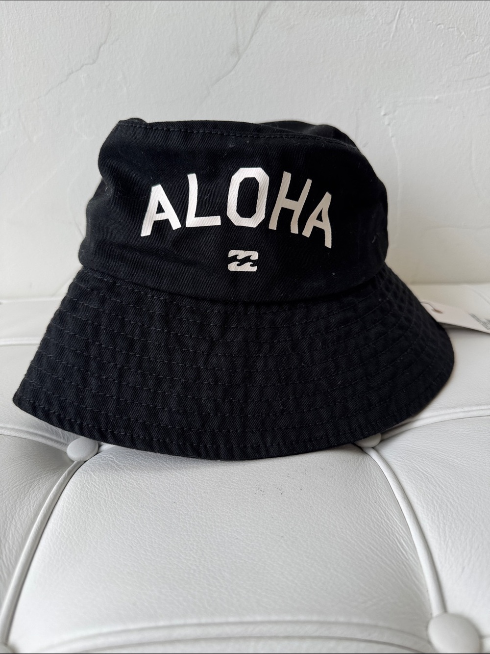 Billabong Black Bucket Hat with White ALOHA Script
